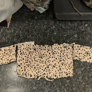 Leopard print swim top